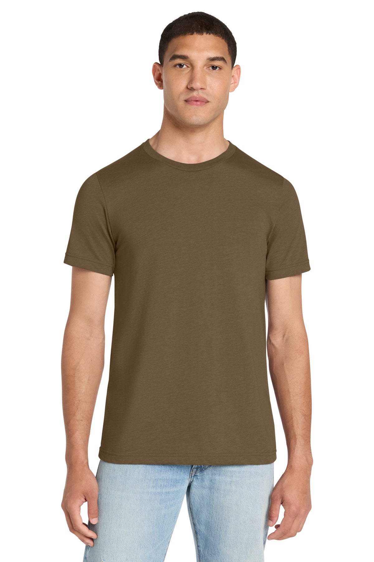 BELLA+CANVAS Unisex Heather CVC Short Sleeve Tee - Heather Brown - front