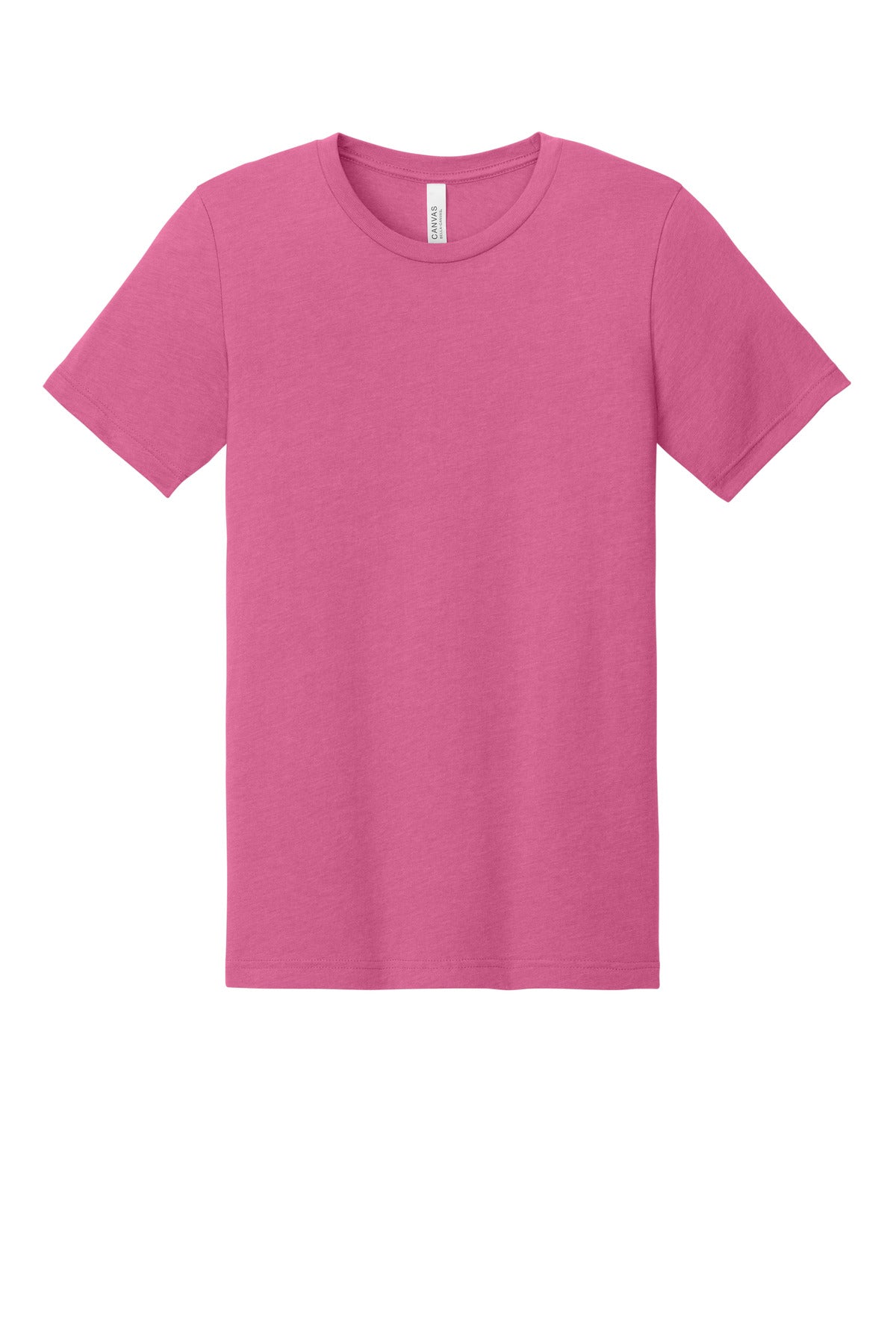 BELLA+CANVAS Unisex Heather CVC Short Sleeve Tee - Heather Charity Pink - flat front