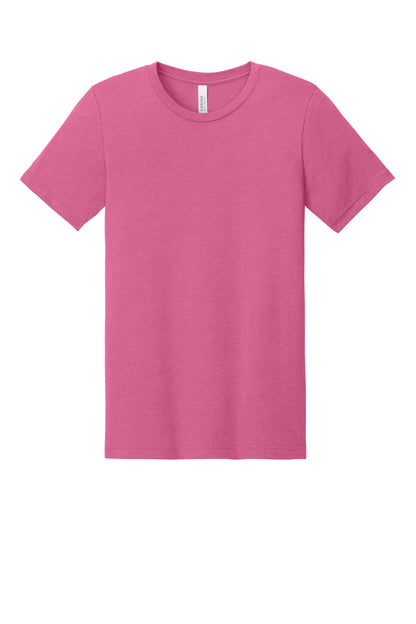 BELLA+CANVAS Unisex Heather CVC Short Sleeve Tee - Heather Charity Pink - flat front