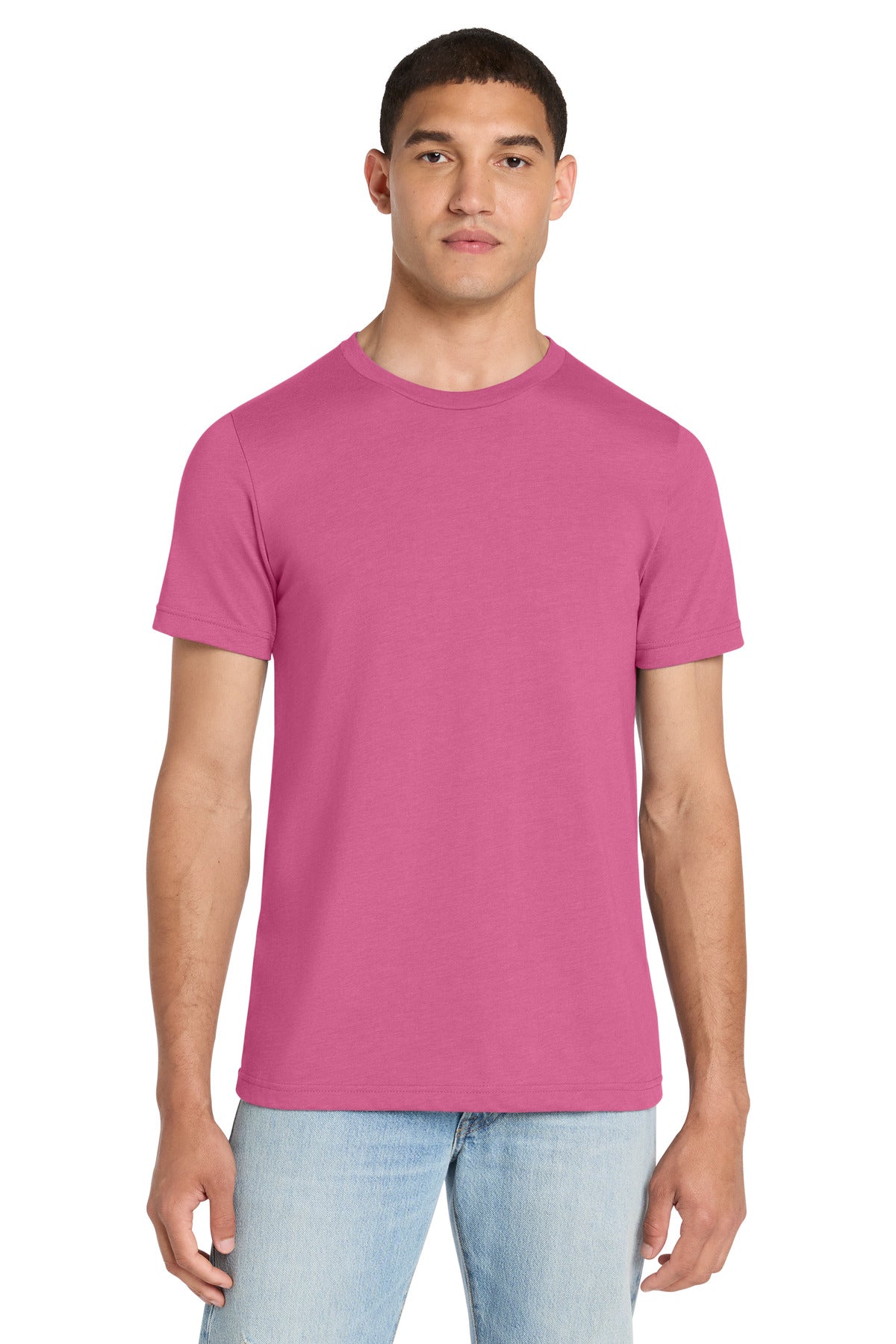 BELLA+CANVAS Unisex Heather CVC Short Sleeve Tee - Heather Charity Pink - front