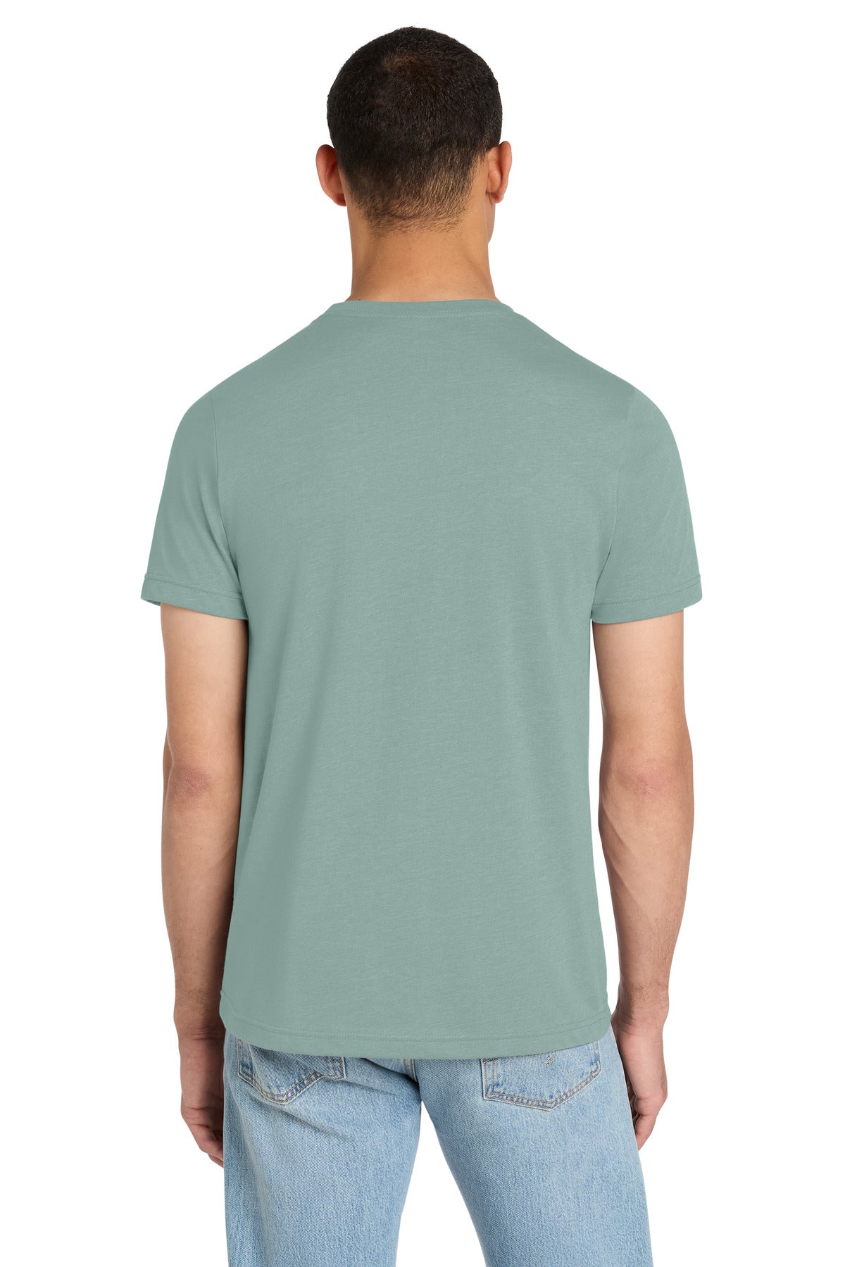 BELLA+CANVAS Unisex Heather CVC Short Sleeve Tee - Heather Dusty Blue - back