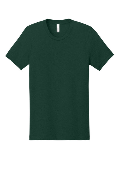 BELLA+CANVAS Unisex Heather CVC Short Sleeve Tee - Heather Emerald - flat front