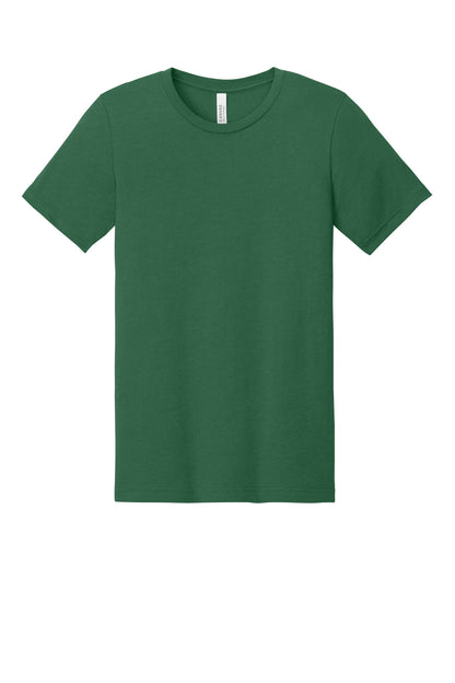 BELLA+CANVAS Unisex Heather CVC Short Sleeve Tee - Heather Grass Green - flat front