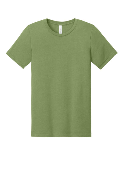 BELLA+CANVAS Unisex Heather CVC Short Sleeve Tee - Heather Green - flat front