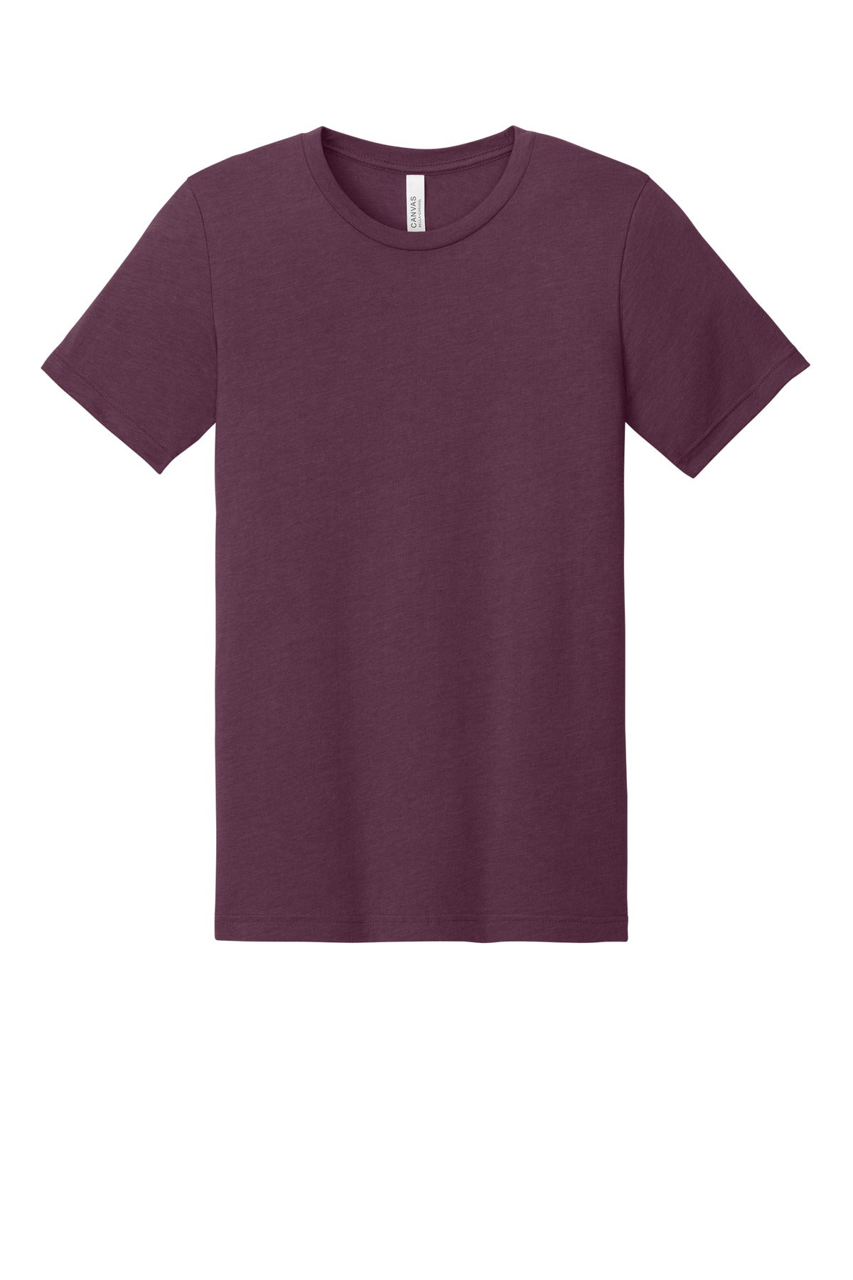 BELLA+CANVAS Unisex Heather CVC Short Sleeve Tee - Heather Maroon - flat front