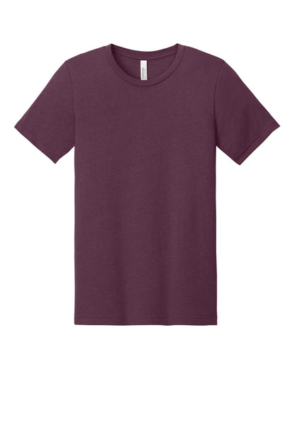 BELLA+CANVAS Unisex Heather CVC Short Sleeve Tee - Heather Maroon - flat front