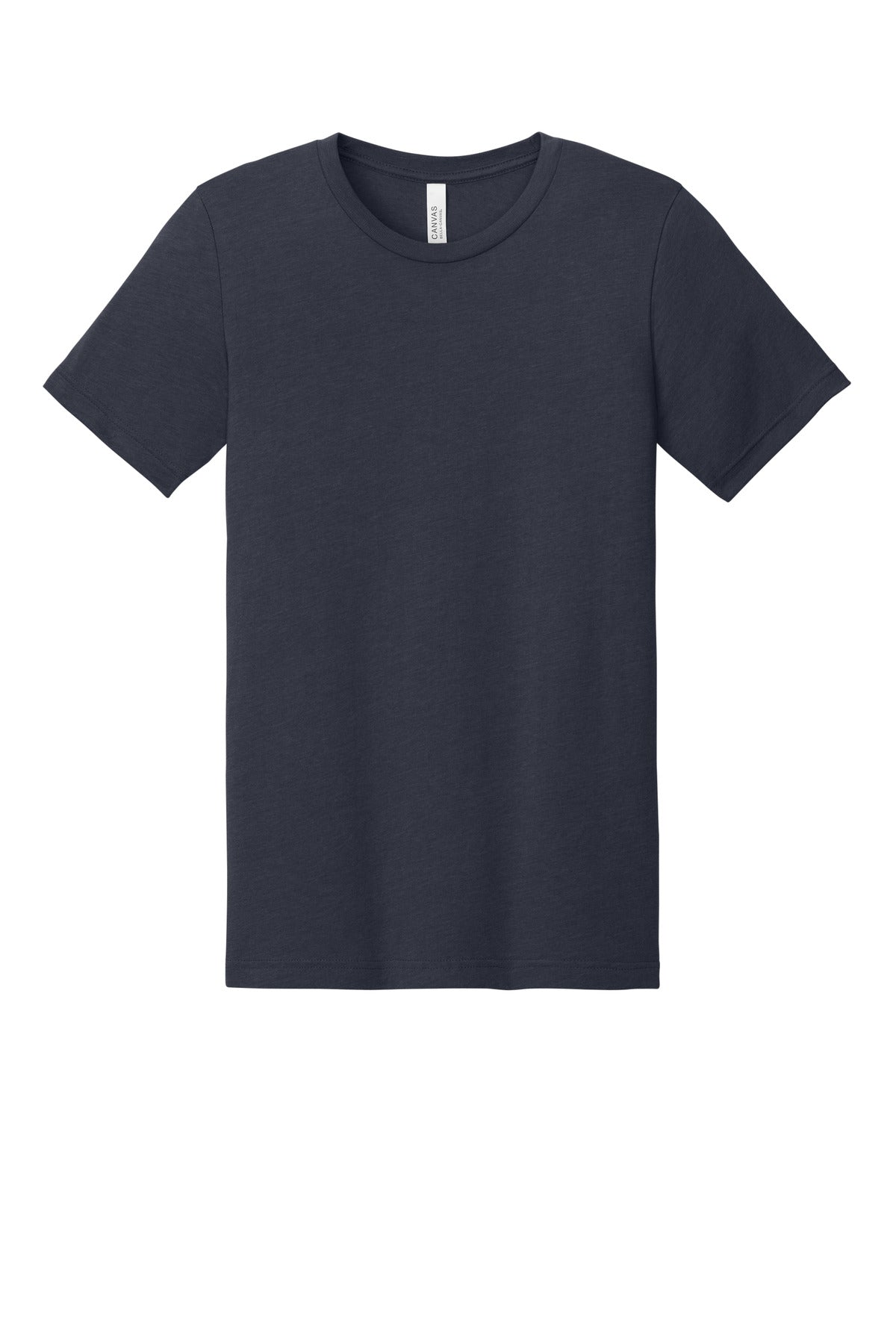 BELLA+CANVAS Unisex Heather CVC Short Sleeve Tee - Heather Midnight Navy - flat front