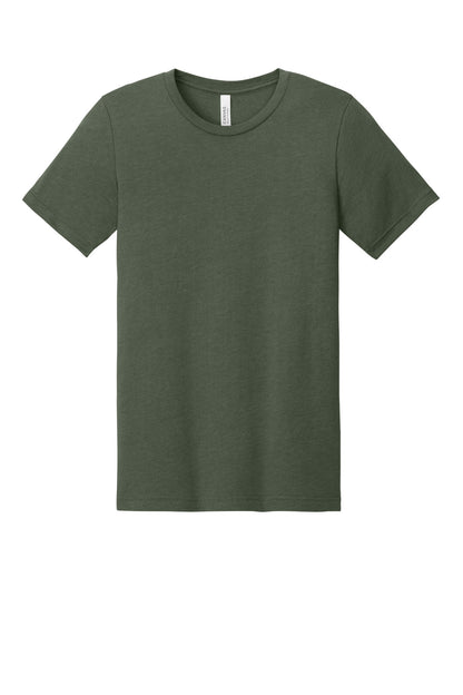 BELLA+CANVAS Unisex Heather CVC Short Sleeve Tee - Heather Military Green - flat front