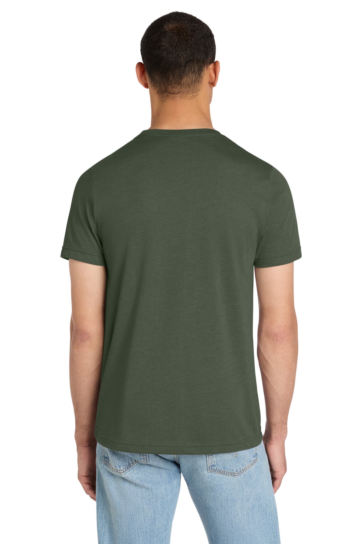 BELLA+CANVAS Unisex Heather CVC Short Sleeve Tee - Heather Military Green - back