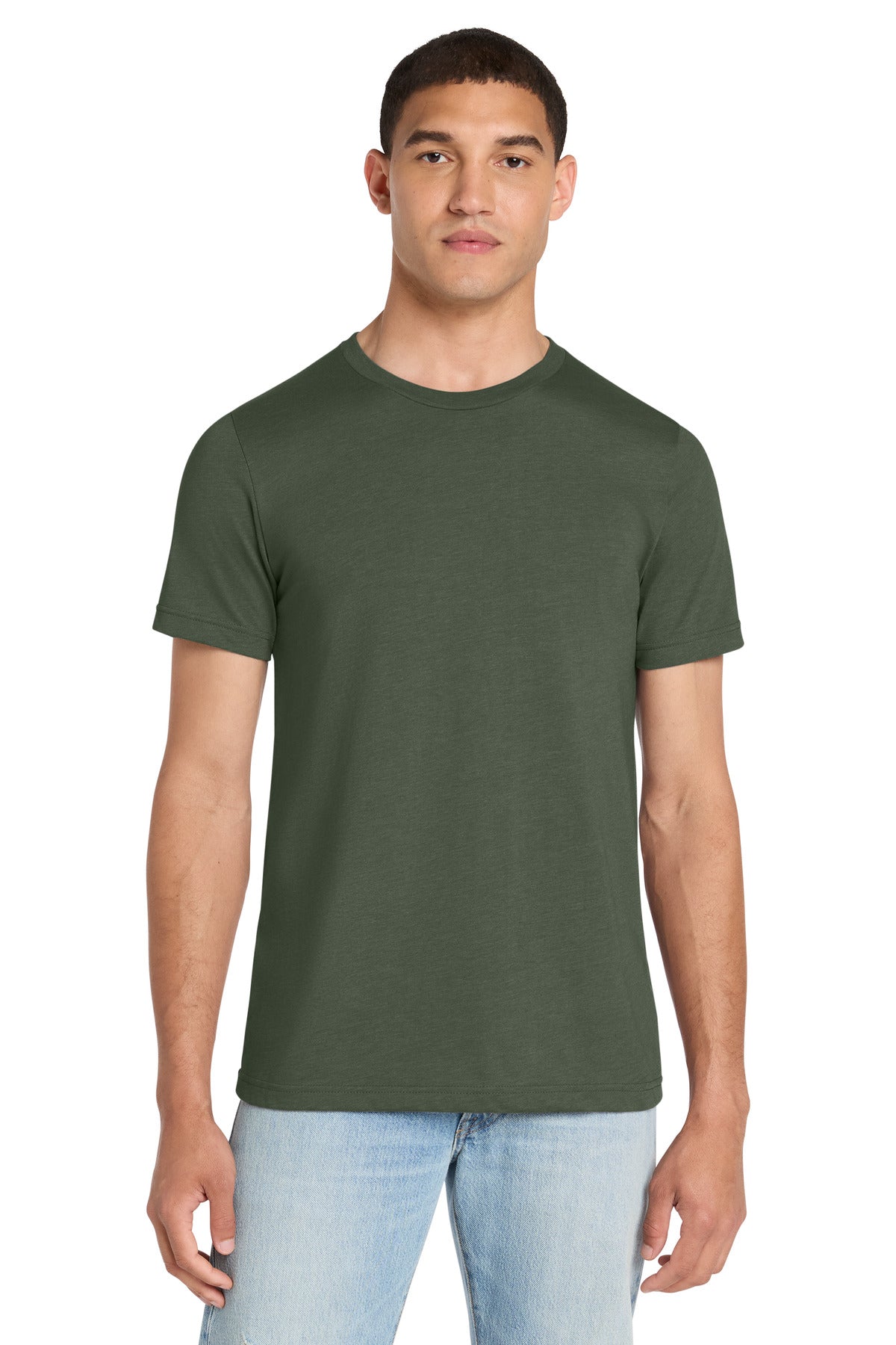 BELLA+CANVAS Unisex Heather CVC Short Sleeve Tee - Heather Military Green - front