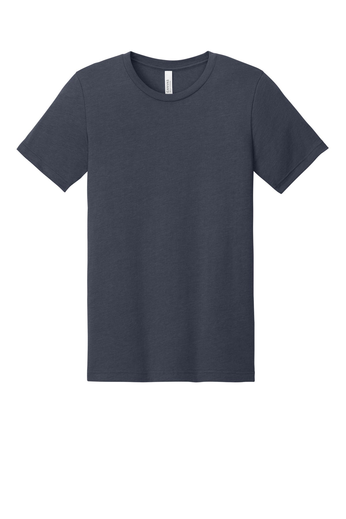 BELLA+CANVAS Unisex Heather CVC Short Sleeve Tee - Heather Navy - flat front