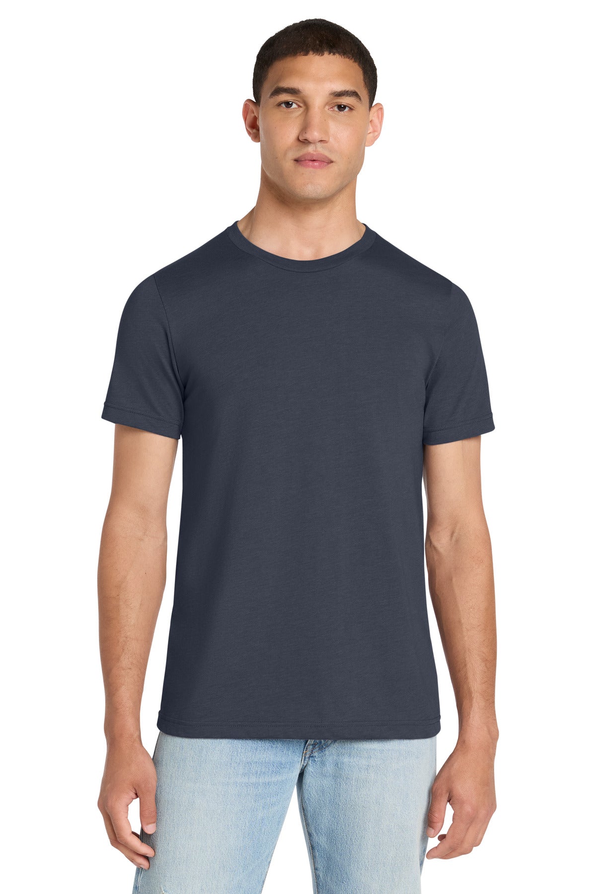 BELLA+CANVAS Unisex Heather CVC Short Sleeve Tee - Heather Navy - front