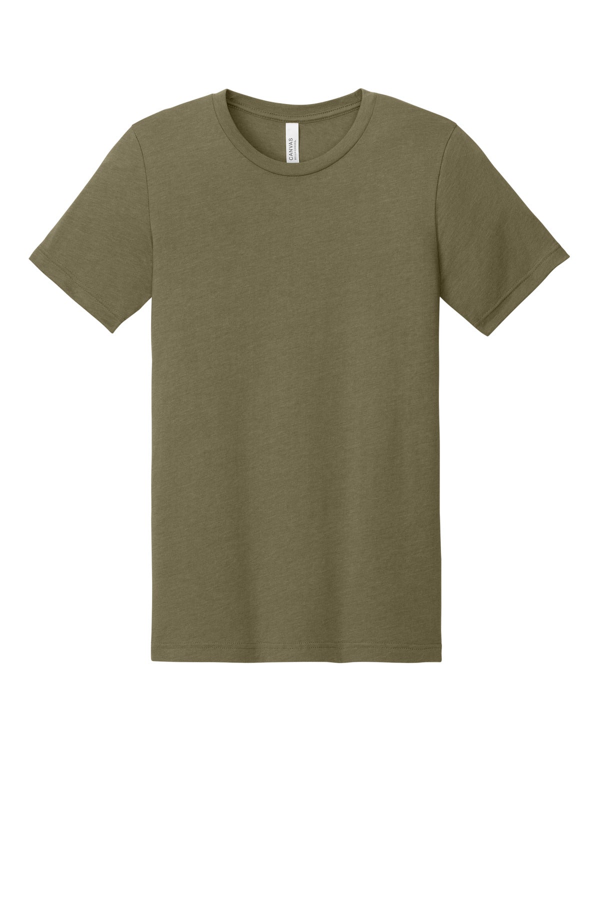 BELLA+CANVAS Unisex Heather CVC Short Sleeve Tee - Heather Olive - flat front