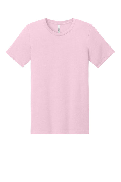 BELLA+CANVAS Unisex Heather CVC Short Sleeve Tee - Heather Pink - flat front