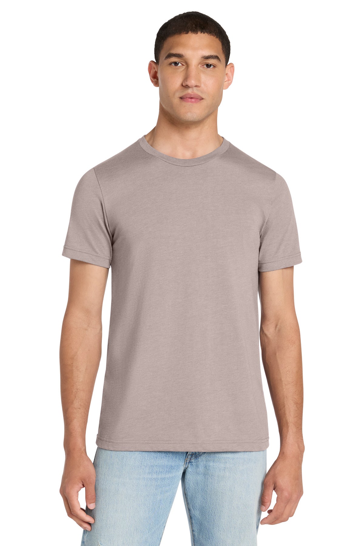 BELLA+CANVAS Unisex Heather CVC Short Sleeve Tee - Heather Pink Gravel - front