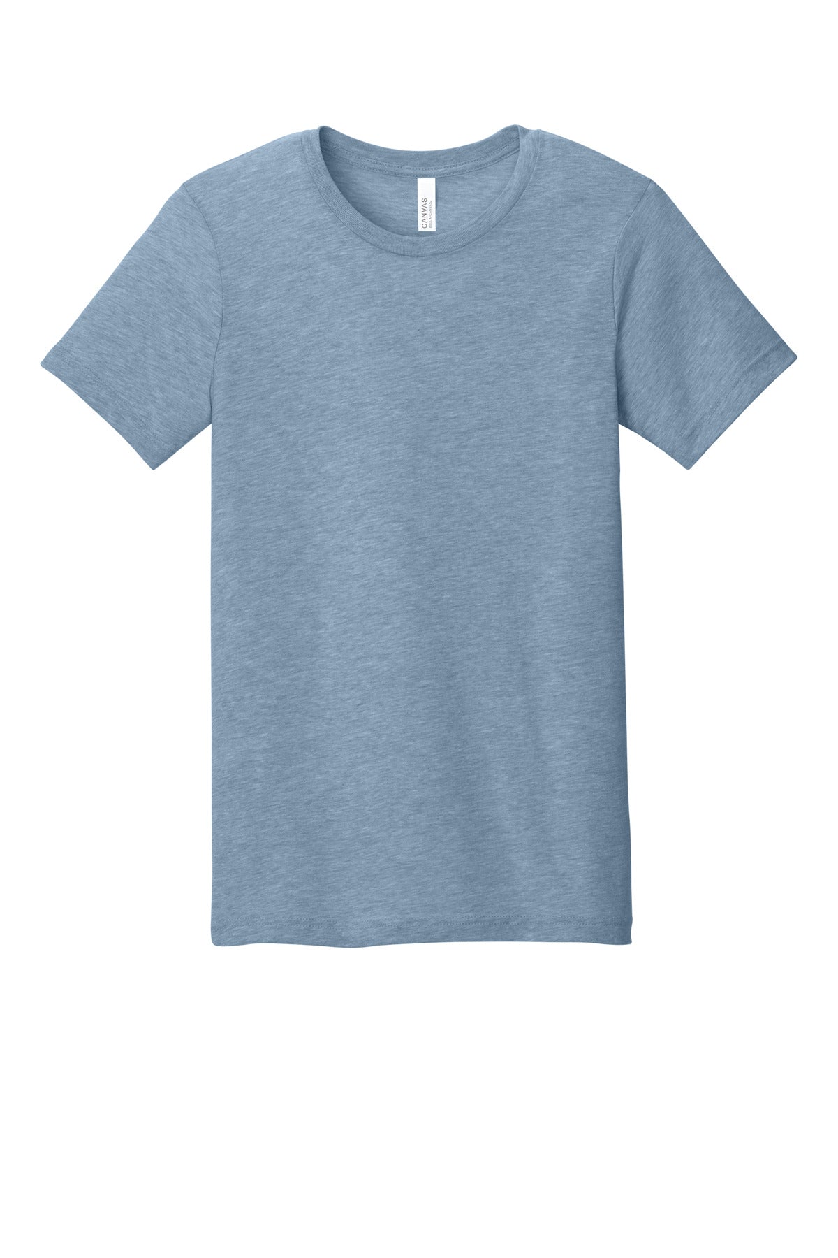 BELLA+CANVAS Unisex Heather CVC Short Sleeve Tee - Heather Prism Blue - flat front