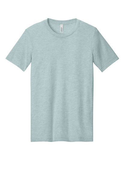 BELLA+CANVAS Unisex Heather CVC Short Sleeve Tee - Heather Prism Ice Blue - flat front