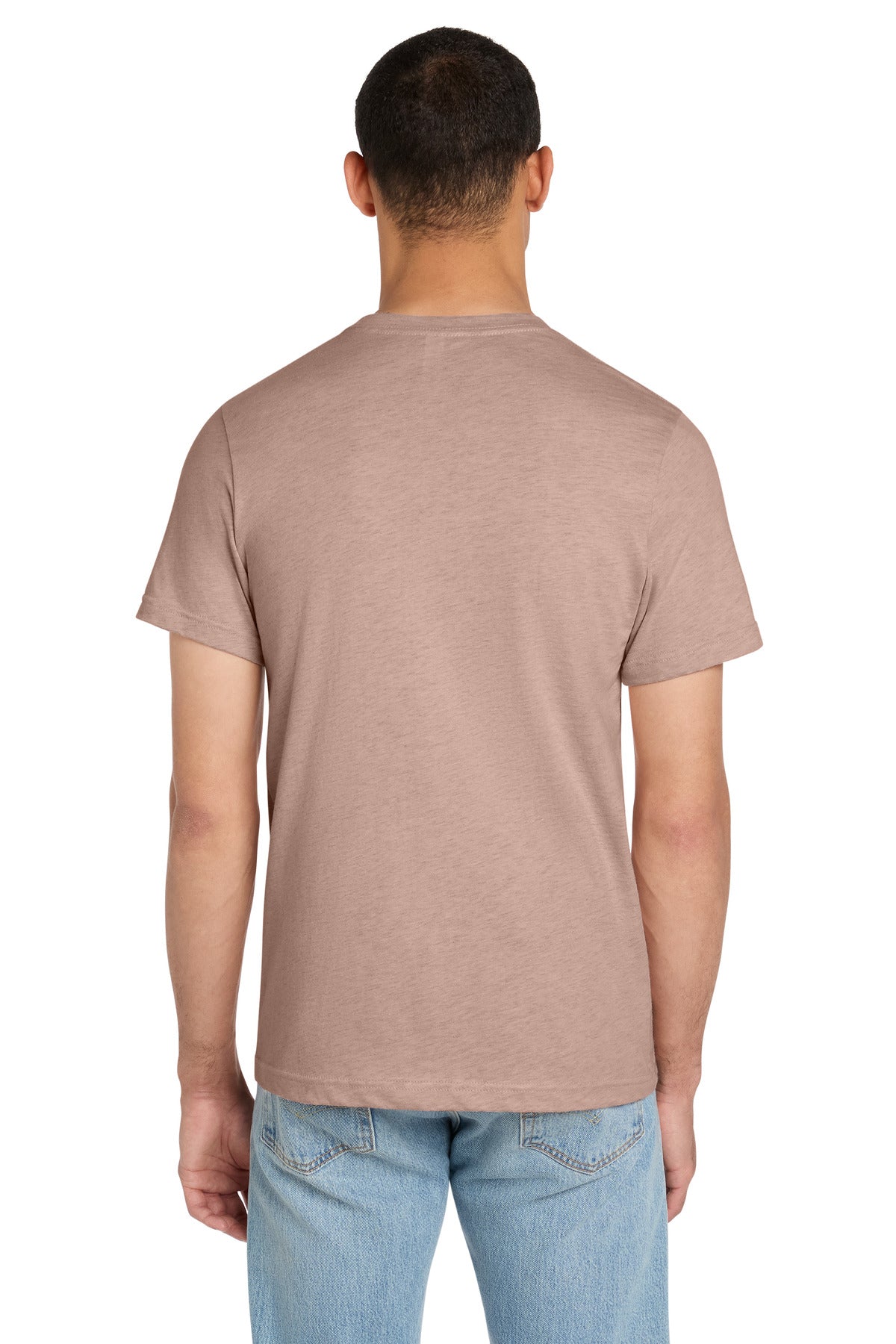 BELLA+CANVAS Unisex Heather CVC Short Sleeve Tee - Heather Prism Peach - back