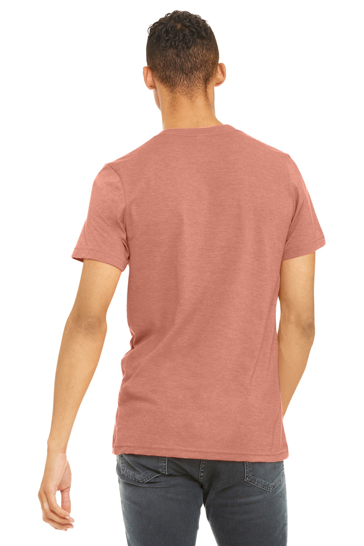 BELLA+CANVAS Unisex Heather CVC Short Sleeve Tee - Heather Prism Sunset - back