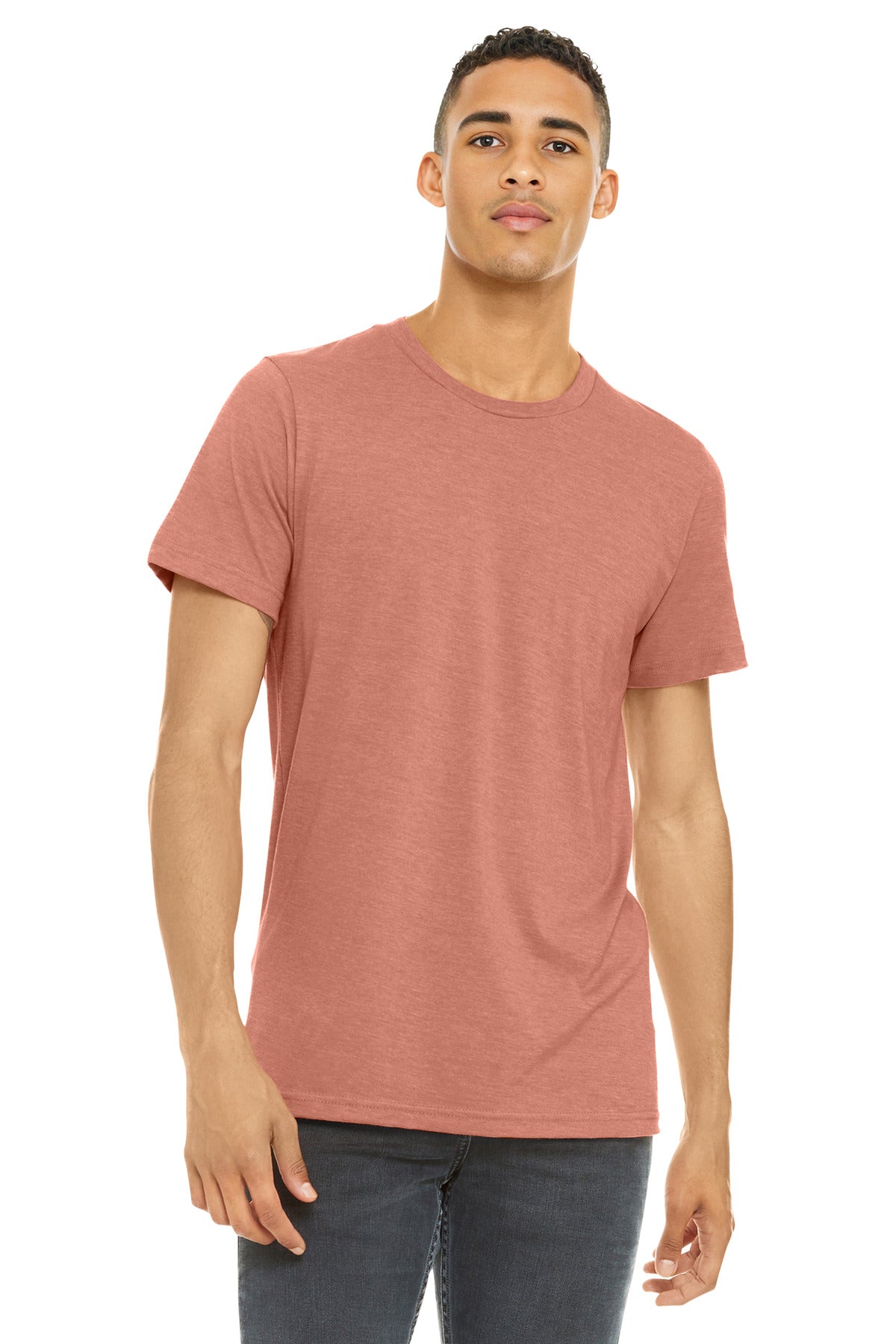 BELLA+CANVAS Unisex Heather CVC Short Sleeve Tee - Heather Prism Sunset - front