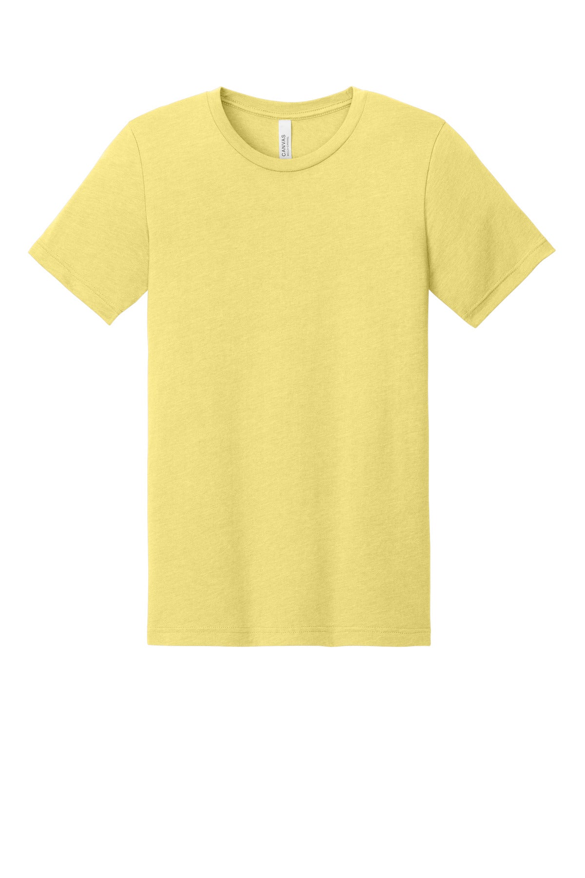 BELLA+CANVAS Unisex Heather CVC Short Sleeve Tee - Heather Yellow - flat front