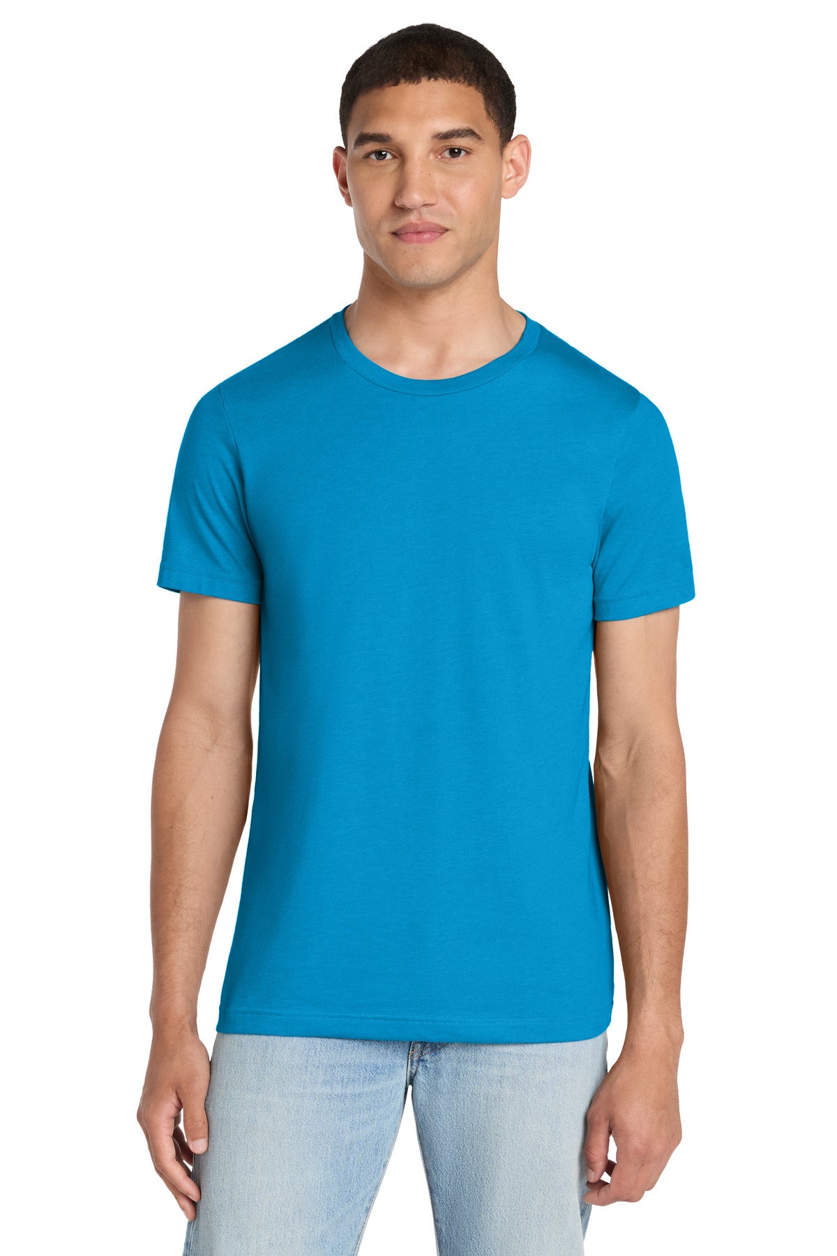 BELLA+CANVAS Unisex Heather CVC Short Sleeve Tee - Neon Blue - front