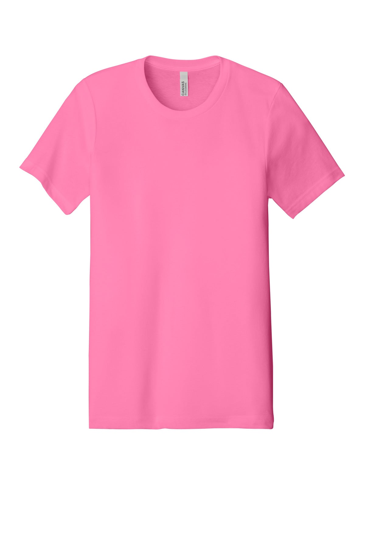 BELLA+CANVAS Unisex Heather CVC Short Sleeve Tee - Neon Pink - flat front