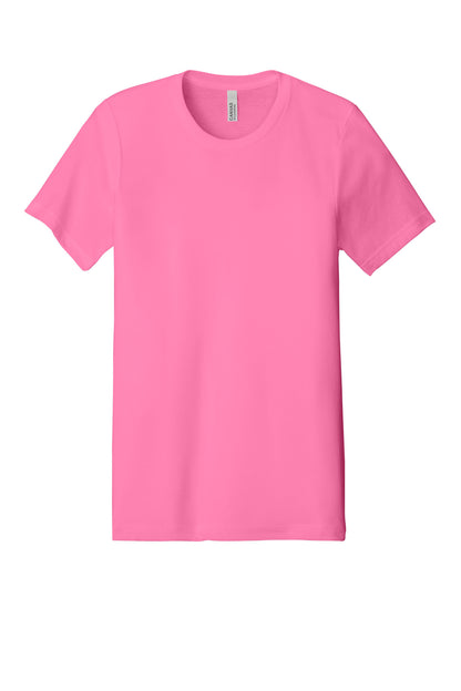 BELLA+CANVAS Unisex Heather CVC Short Sleeve Tee - Neon Pink - flat front