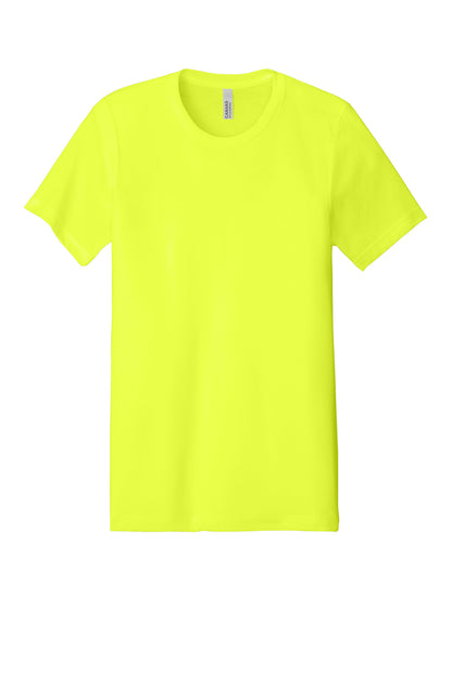 BELLA+CANVAS Unisex Heather CVC Short Sleeve Tee - Neon Yellow - flat front