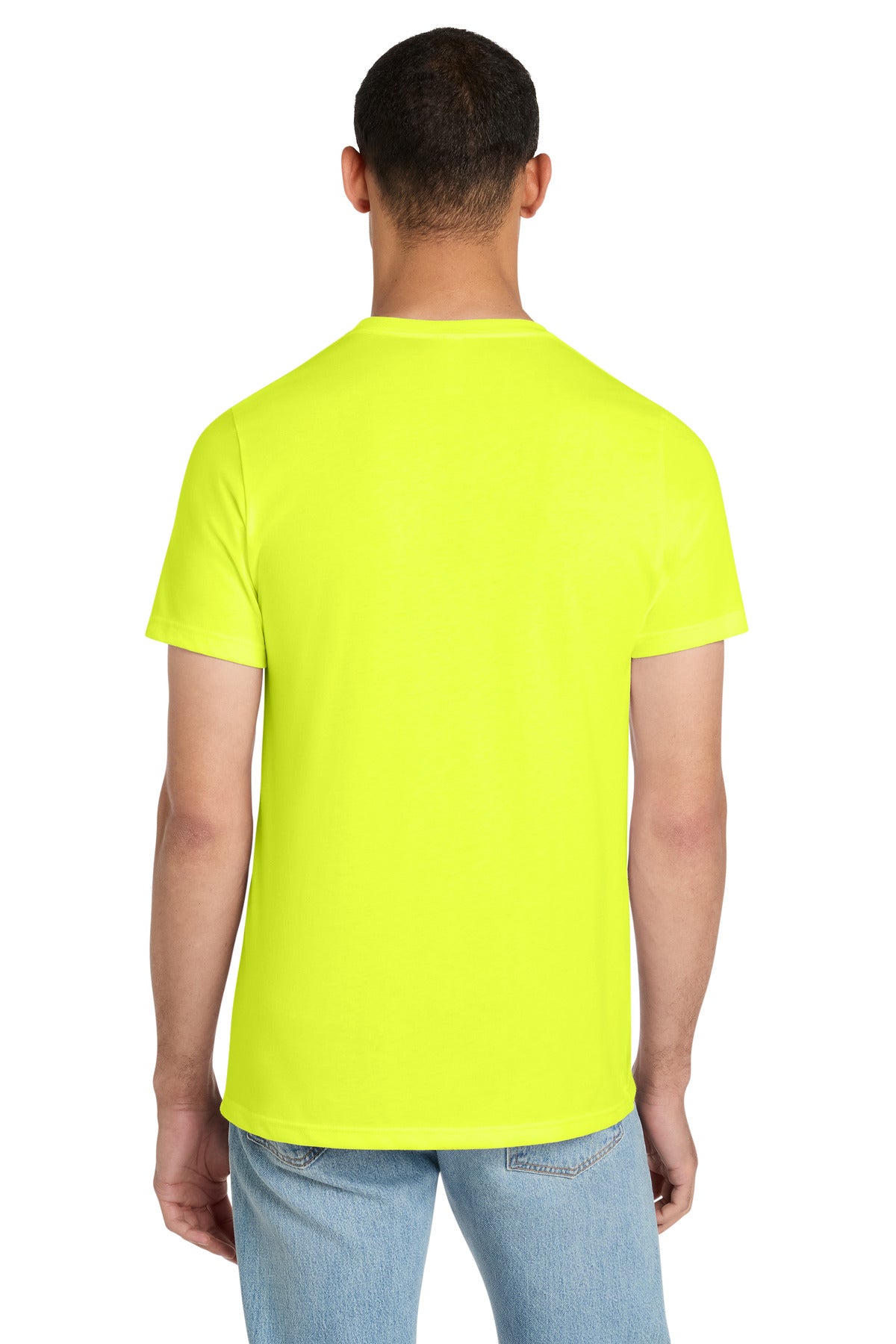 BELLA+CANVAS Unisex Heather CVC Short Sleeve Tee - Neon Yellow - back