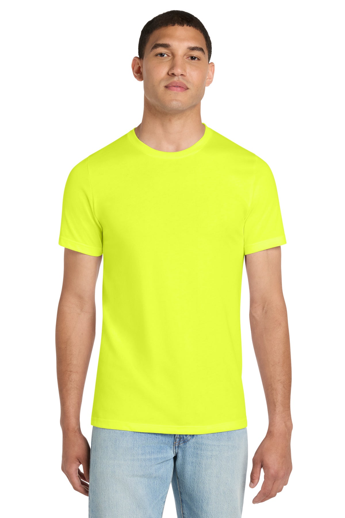 BELLA+CANVAS Unisex Heather CVC Short Sleeve Tee - Neon Yellow - front