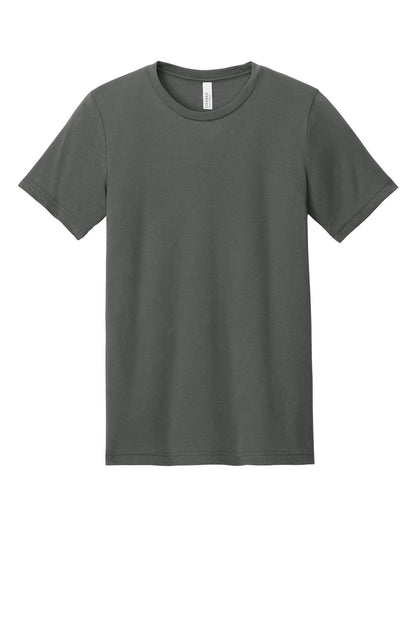 BELLA+CANVAS Unisex Heather CVC Short Sleeve Tee - Solid Asphalt Blend - flat front