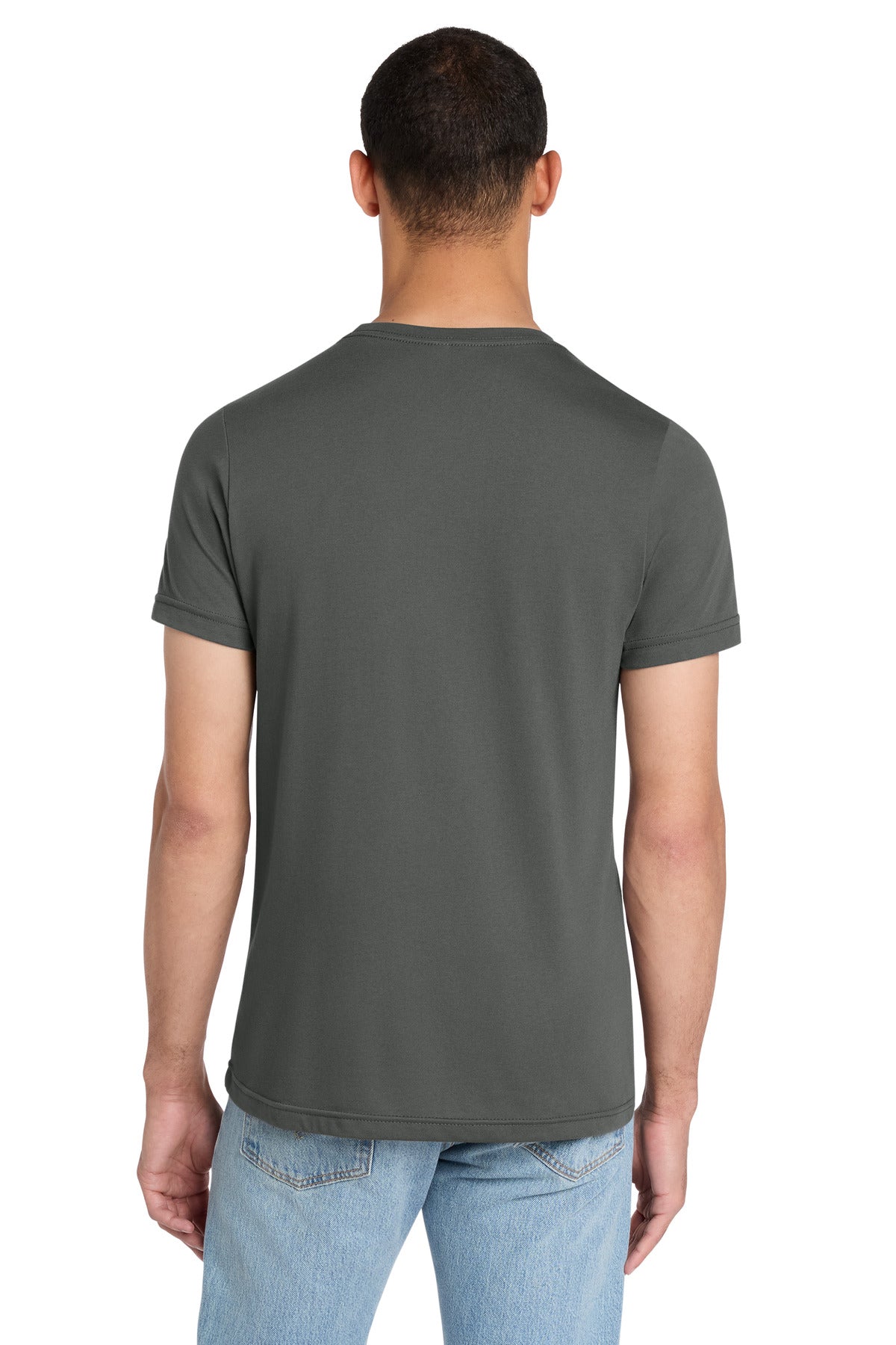 BELLA+CANVAS Unisex Heather CVC Short Sleeve Tee - Solid Asphalt Blend - back