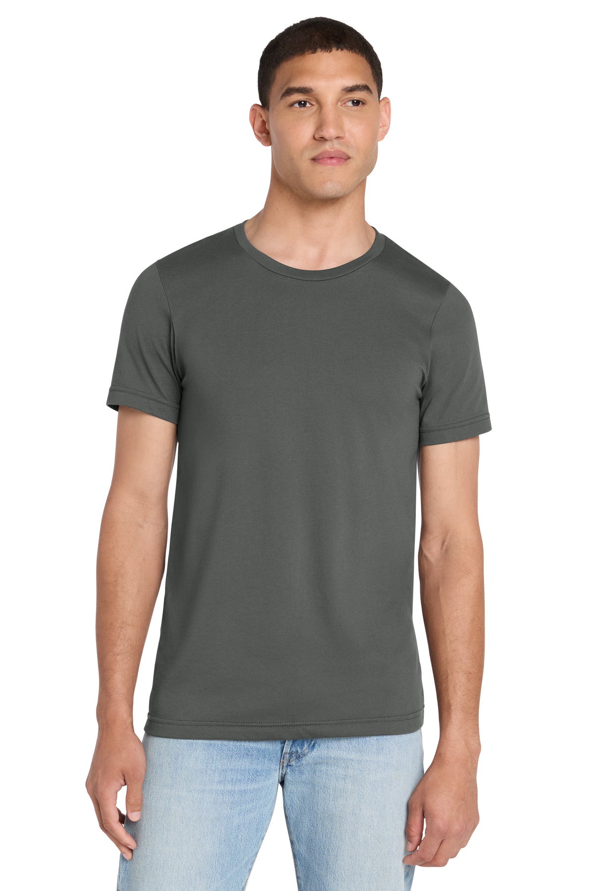 BELLA+CANVAS Unisex Heather CVC Short Sleeve Tee - Solid Asphalt Blend - front