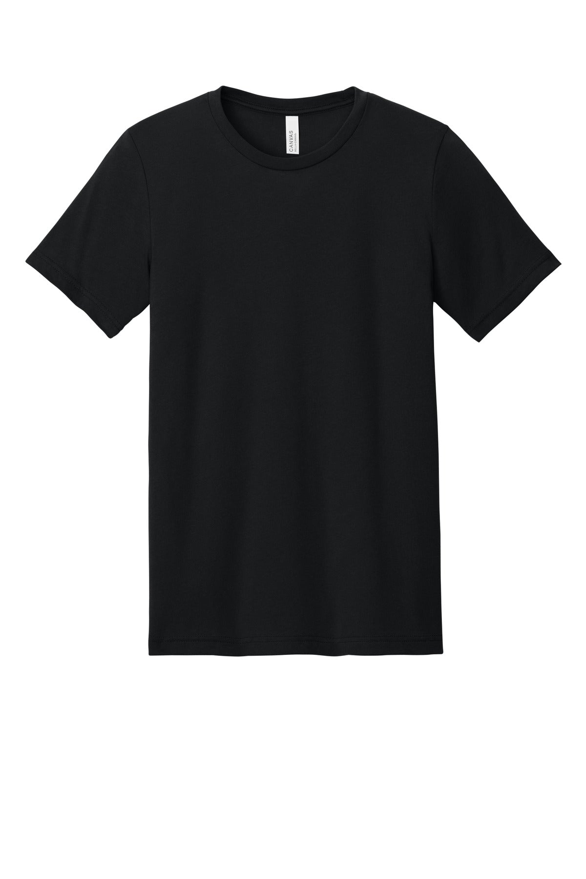 BELLA+CANVAS Unisex Heather CVC Short Sleeve Tee - Solid Black Blend - flat front