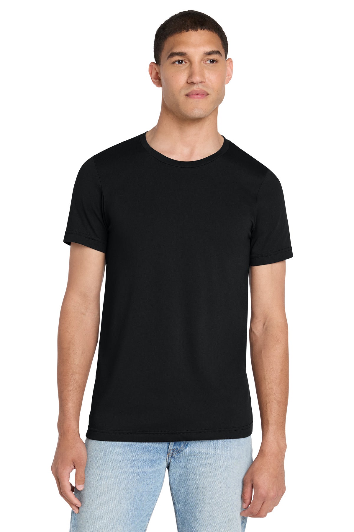 BELLA+CANVAS Unisex Heather CVC Short Sleeve Tee - Solid Black Blend - front