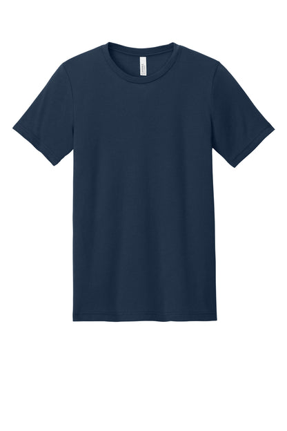 BELLA+CANVAS Unisex Heather CVC Short Sleeve Tee - Solid Navy Blend - flat front