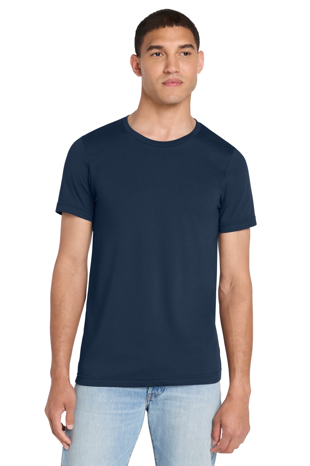 BELLA+CANVAS Unisex Heather CVC Short Sleeve Tee - Solid Navy Blend - front