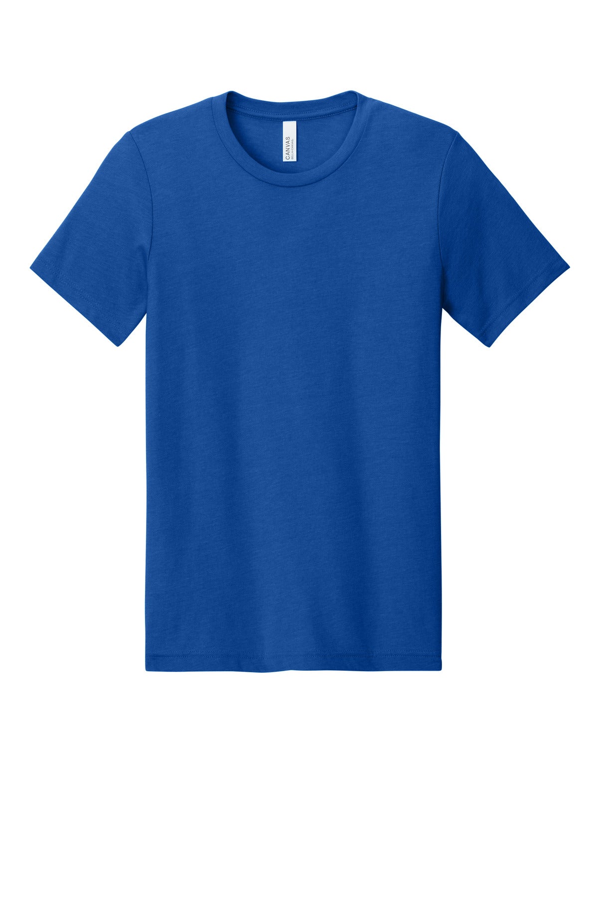 BELLA+CANVAS Unisex Heather CVC Short Sleeve Tee - Solid True Royal Blend - flat front