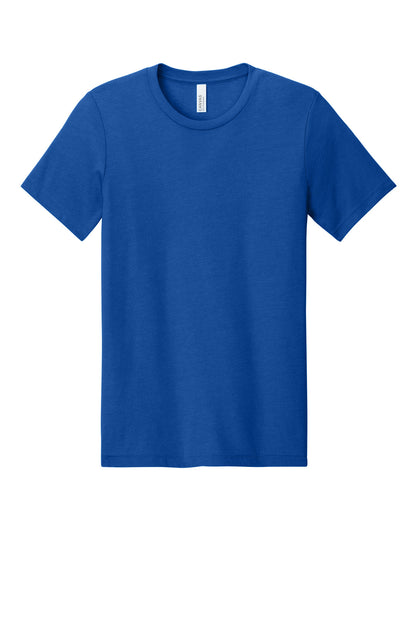 BELLA+CANVAS Unisex Heather CVC Short Sleeve Tee - Solid True Royal Blend - flat front