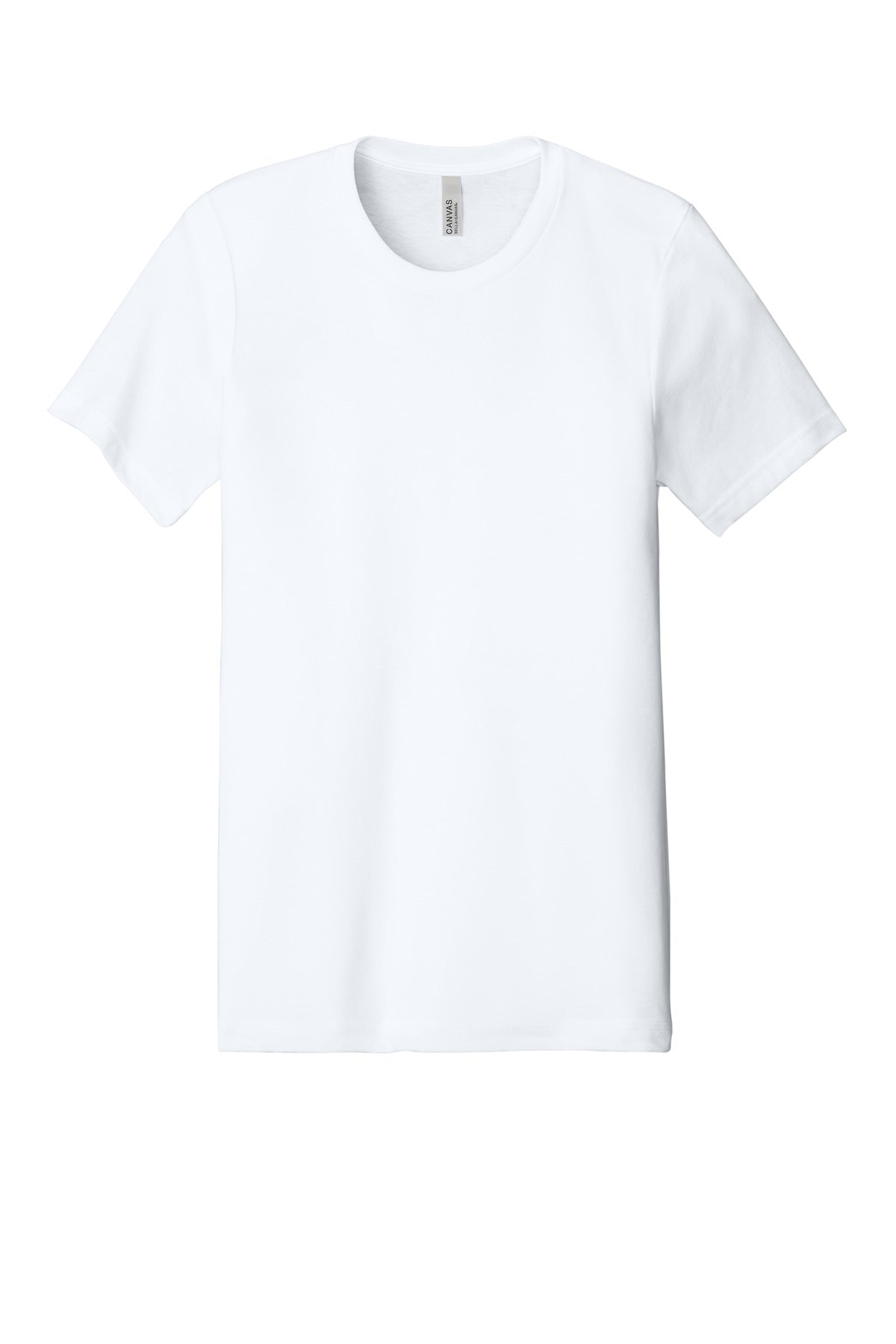 BELLA+CANVAS Unisex Heather CVC Short Sleeve Tee - Solid White Blend - flat front