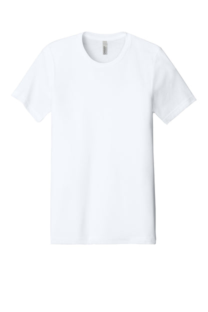 BELLA+CANVAS Unisex Heather CVC Short Sleeve Tee - Solid White Blend - flat front