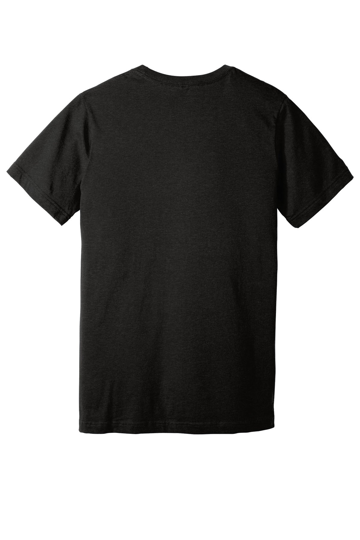BELLA+CANVAS Unisex Heather CVC V-Neck Tee - Black Heather - flat back