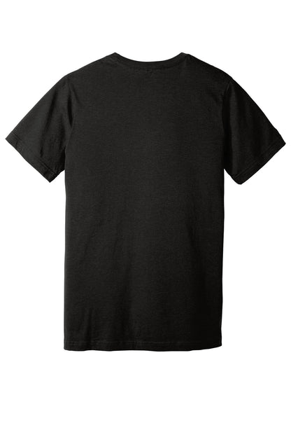 BELLA+CANVAS Unisex Heather CVC V-Neck Tee - Black Heather - flat back