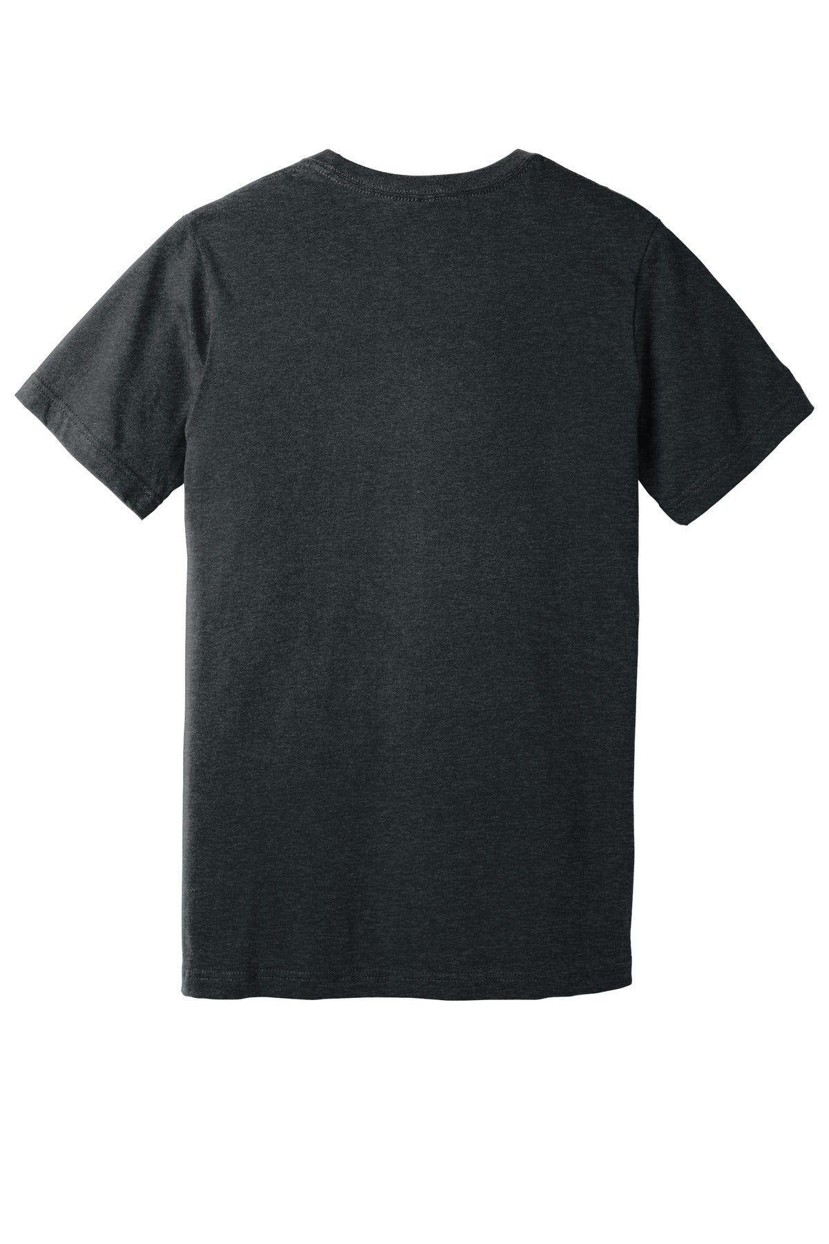 BELLA+CANVAS Unisex Heather CVC V-Neck Tee - Dark Grey Heather - flat back
