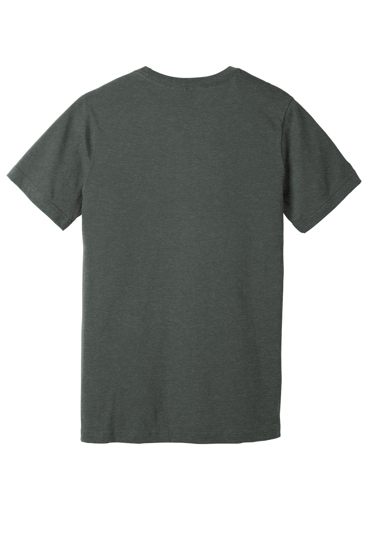 BELLA+CANVAS Unisex Heather CVC V-Neck Tee - Deep Heather - flat back
