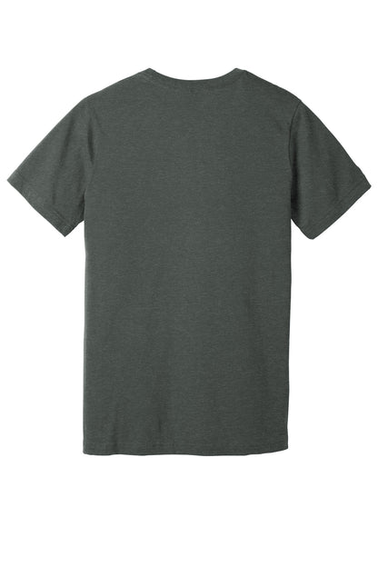 BELLA+CANVAS Unisex Heather CVC V-Neck Tee - Deep Heather - flat back