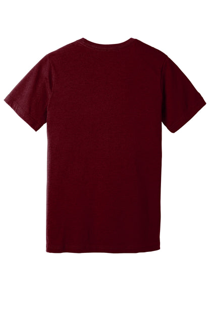 BELLA+CANVAS Unisex Heather CVC V-Neck Tee - Heather Cardinal - flat back