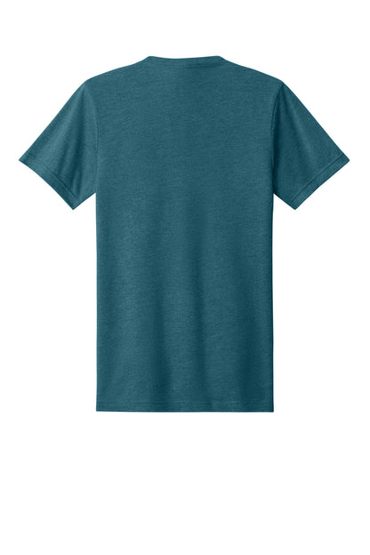 BELLA+CANVAS Unisex Heather CVC V-Neck Tee - Heather Deep Teal - flat back