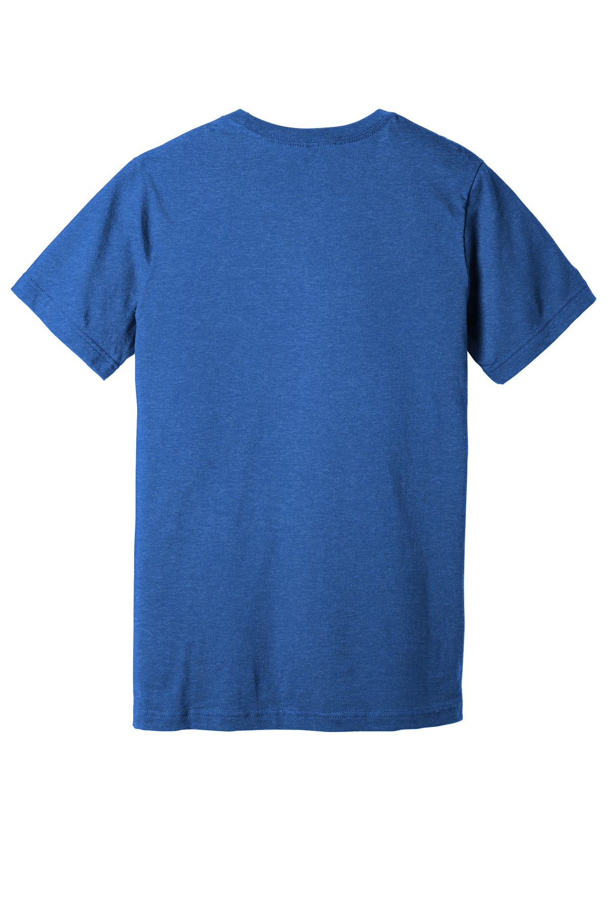 BELLA+CANVAS Unisex Heather CVC V-Neck Tee - Heather True Royal - flat back